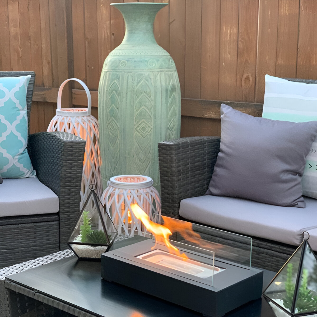 SereniFire Tischkamin - Rechteckiger Bio-Ethanol-Tischkamin Feuerstelle