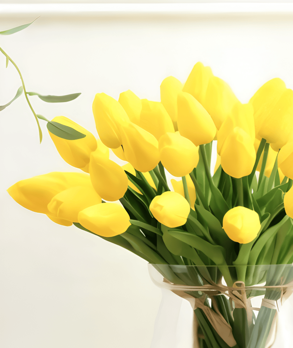 Set aus 6 realistischen Kunst Tulpenblumensträußen für Zuhause, Garten und Partydesign