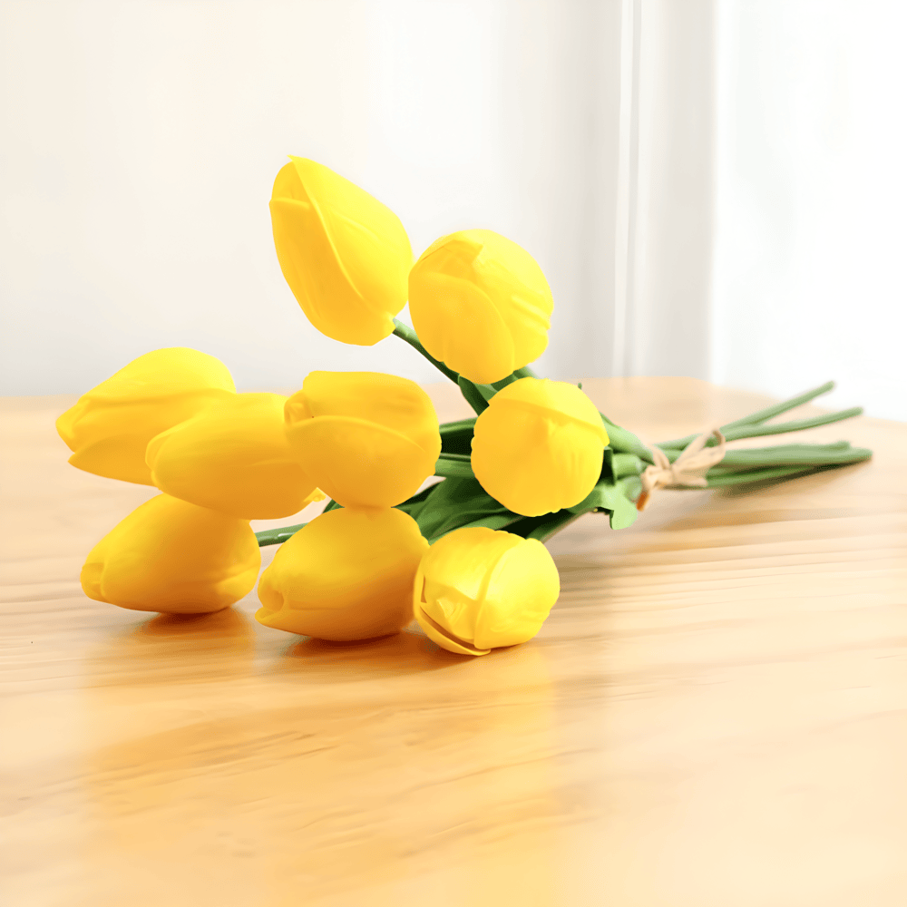 Set aus 6 realistischen Kunst Tulpenblumensträußen für Zuhause, Garten und Partydesign