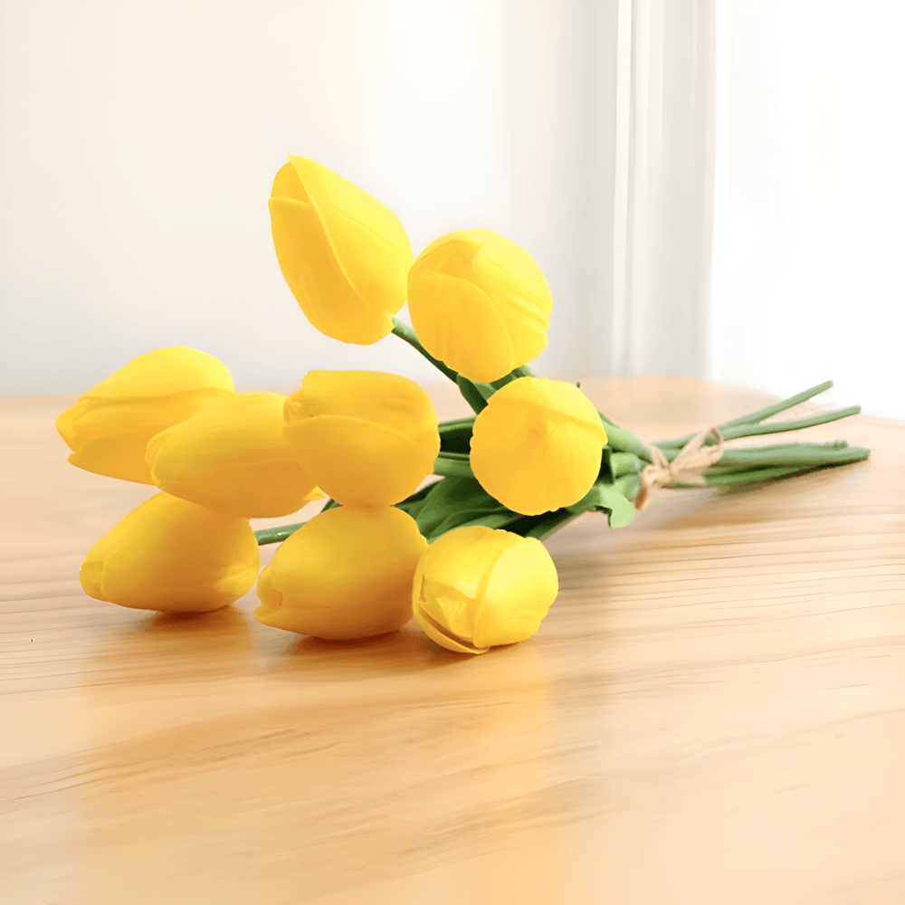 Set aus 6 realistischen Kunst Tulpenblumensträußen für Zuhause, Garten und Partydesign