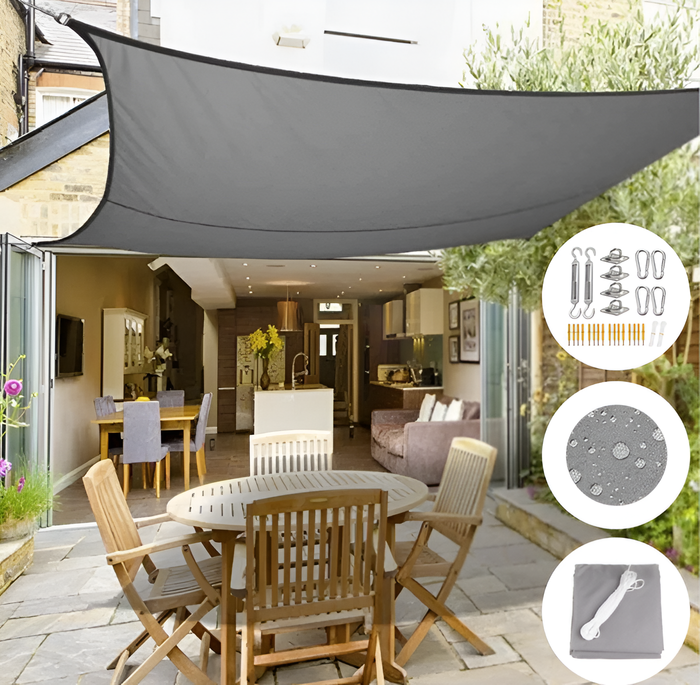 ShadeMaster Sonnensegel - UV-Blocker Sonnensegel Schatten - Quadratisch, Dreieckig Sonnensegel