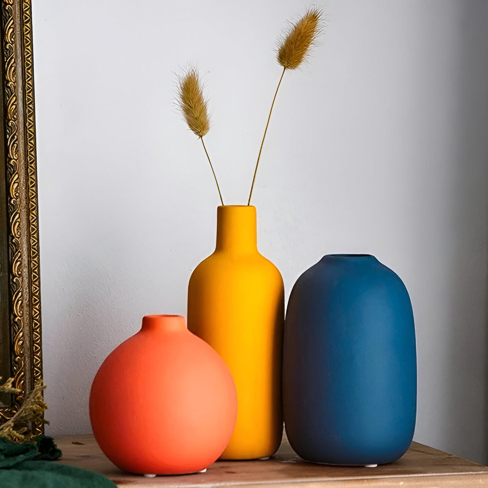Skandinavische Keramikvase im Minimalismus-Stil | Elegante Dekoration für Ihr Zuhause