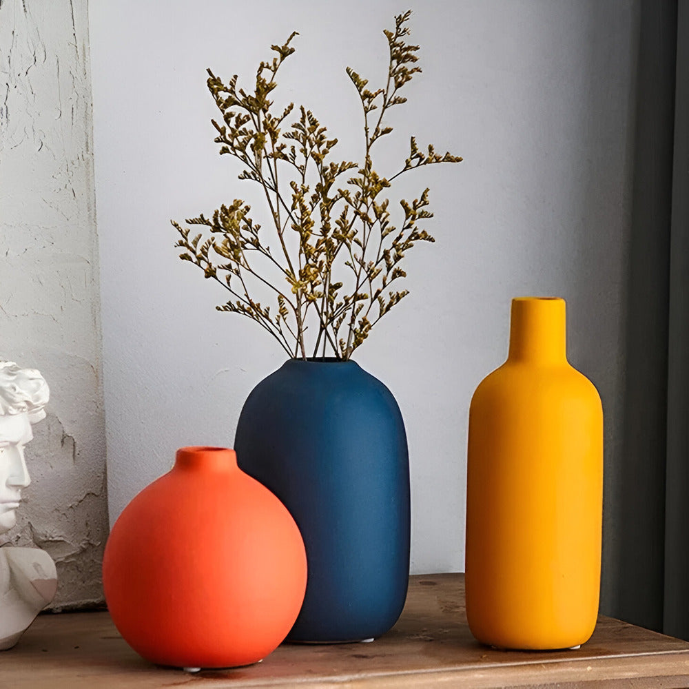 Skandinavische Keramikvase im Minimalismus-Stil | Elegante Dekoration für Ihr Zuhause