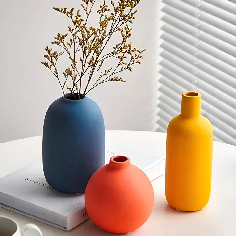 Skandinavische Keramikvase im Minimalismus-Stil | Elegante Dekoration für Ihr Zuhause