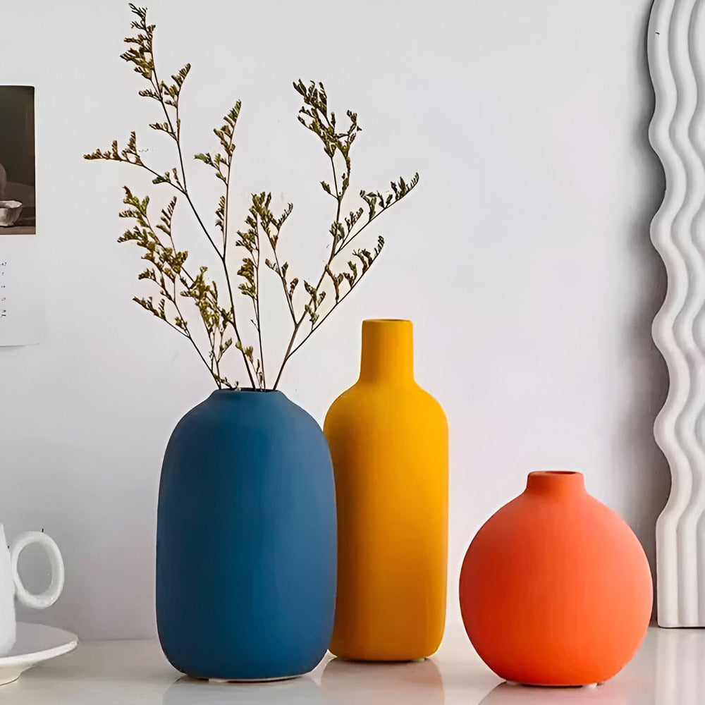 Skandinavische Keramikvase im Minimalismus-Stil | Elegante Dekoration für Ihr Zuhause