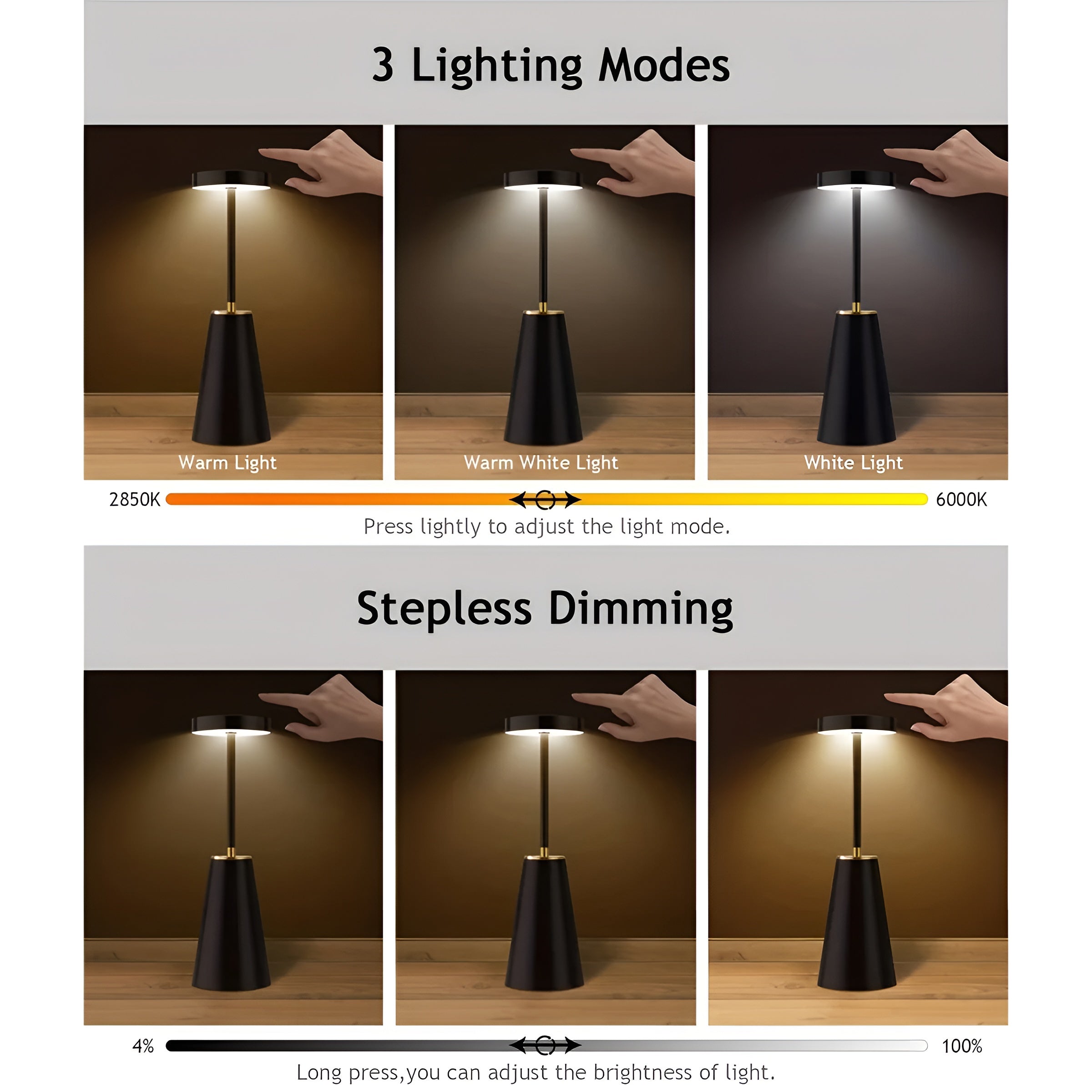 Sleek Lamp - Kabellose Tischlampe für modernes Ambiente