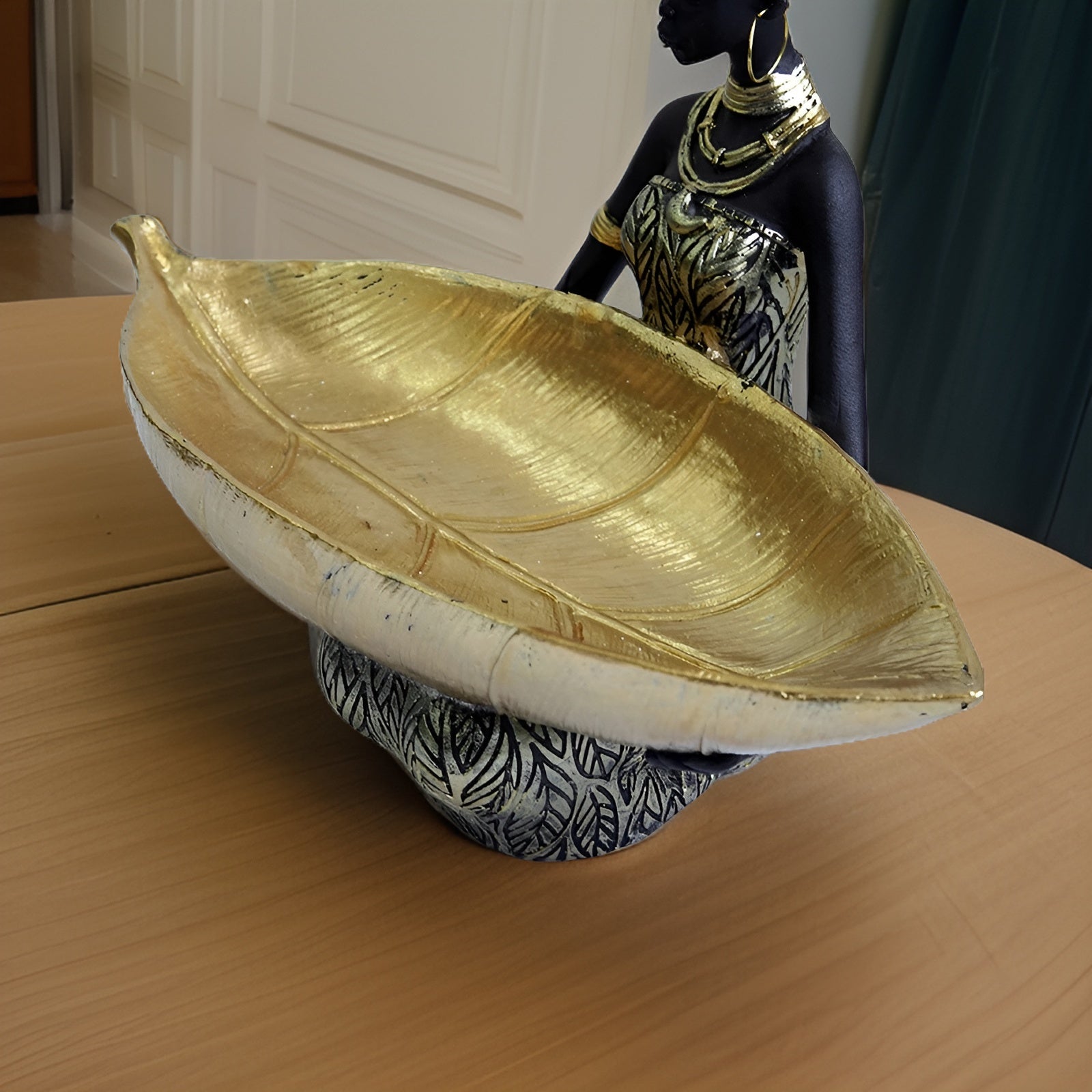 SmartArt - Stilvolle Exotische Schwarze Frau Skulptur & Schlüssel Organizer