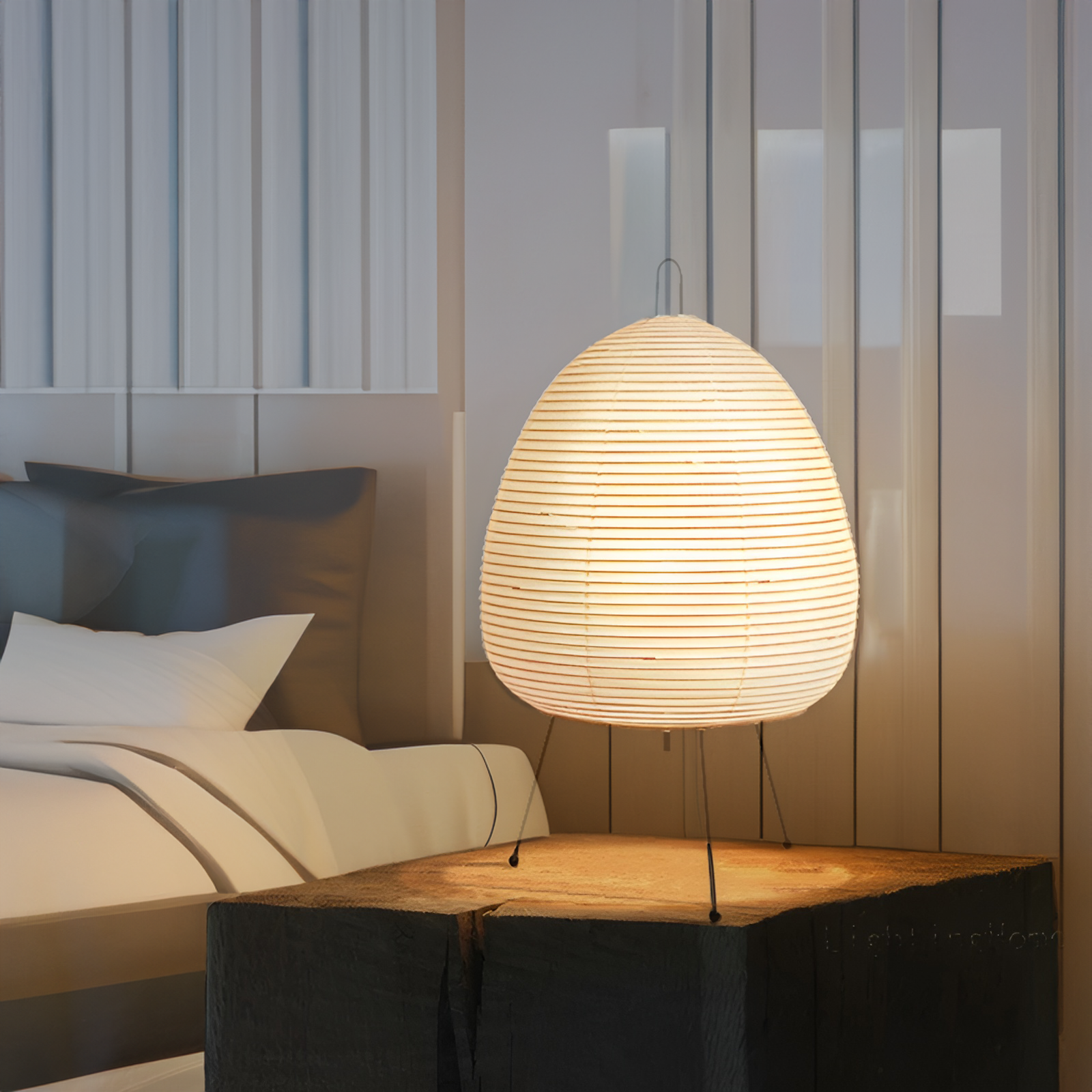 SmartGlow - Elegante Kabellose Reispapier LED-Tischlampe