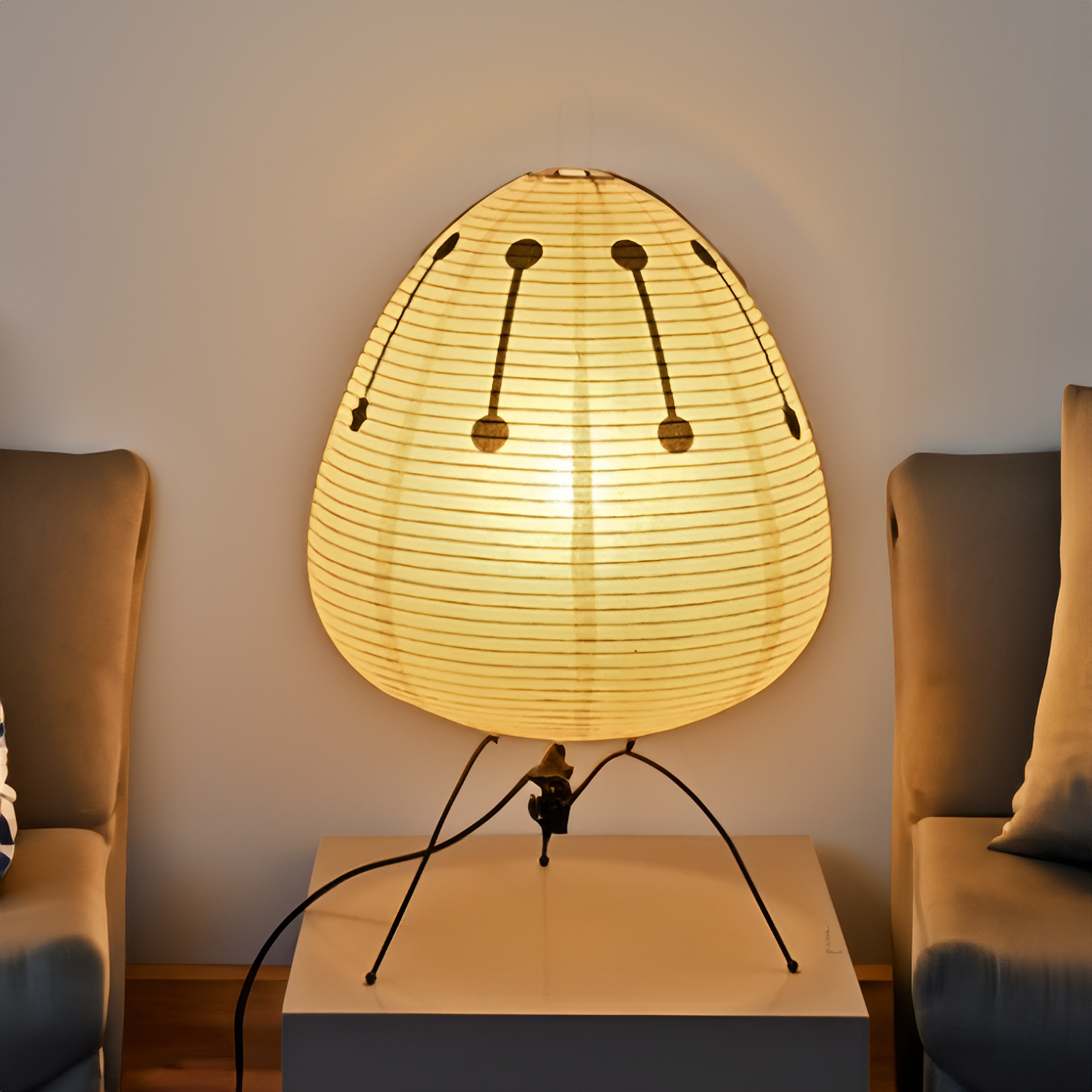 SmartGlow - Elegante Kabellose Reispapier LED-Tischlampe