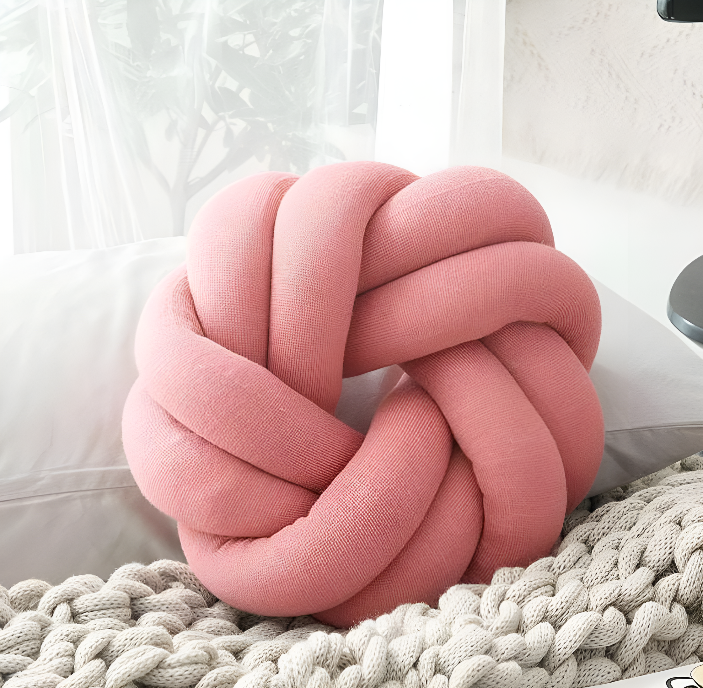 SnugKnot- Gestrickte Baumwolle Soft Knot Kissen- Stylish Kissen