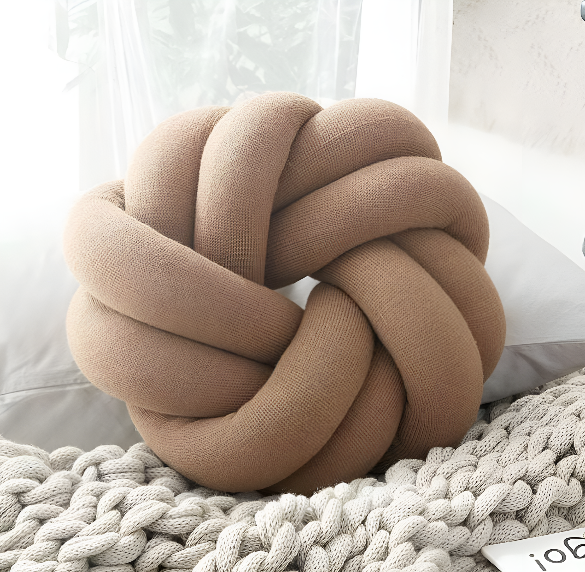 SnugKnot- Gestrickte Baumwolle Soft Knot Kissen- Stylish Kissen
