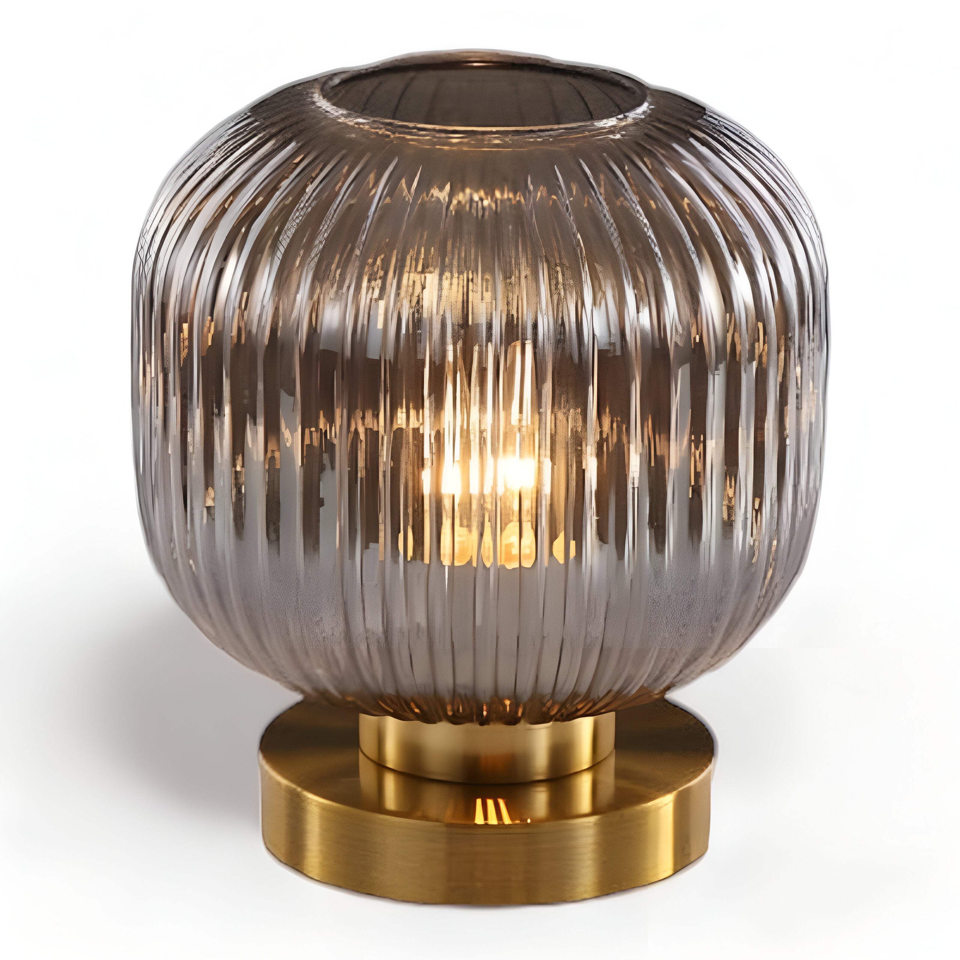 SoftiBeam Tischlampe - Nordic Ribbed Glas Schreibtischlampe