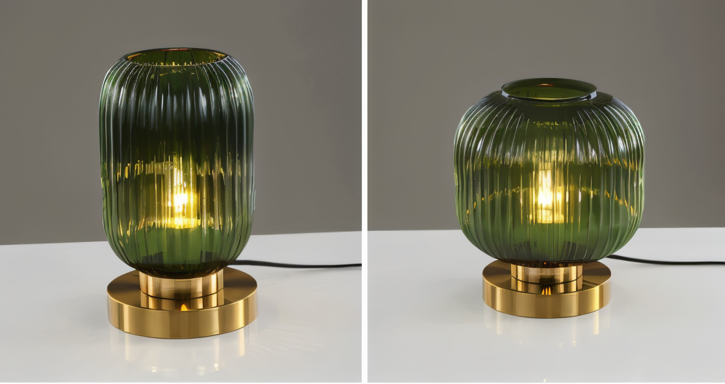 SoftiBeam Tischlampe - Nordic Ribbed Glas Schreibtischlampe