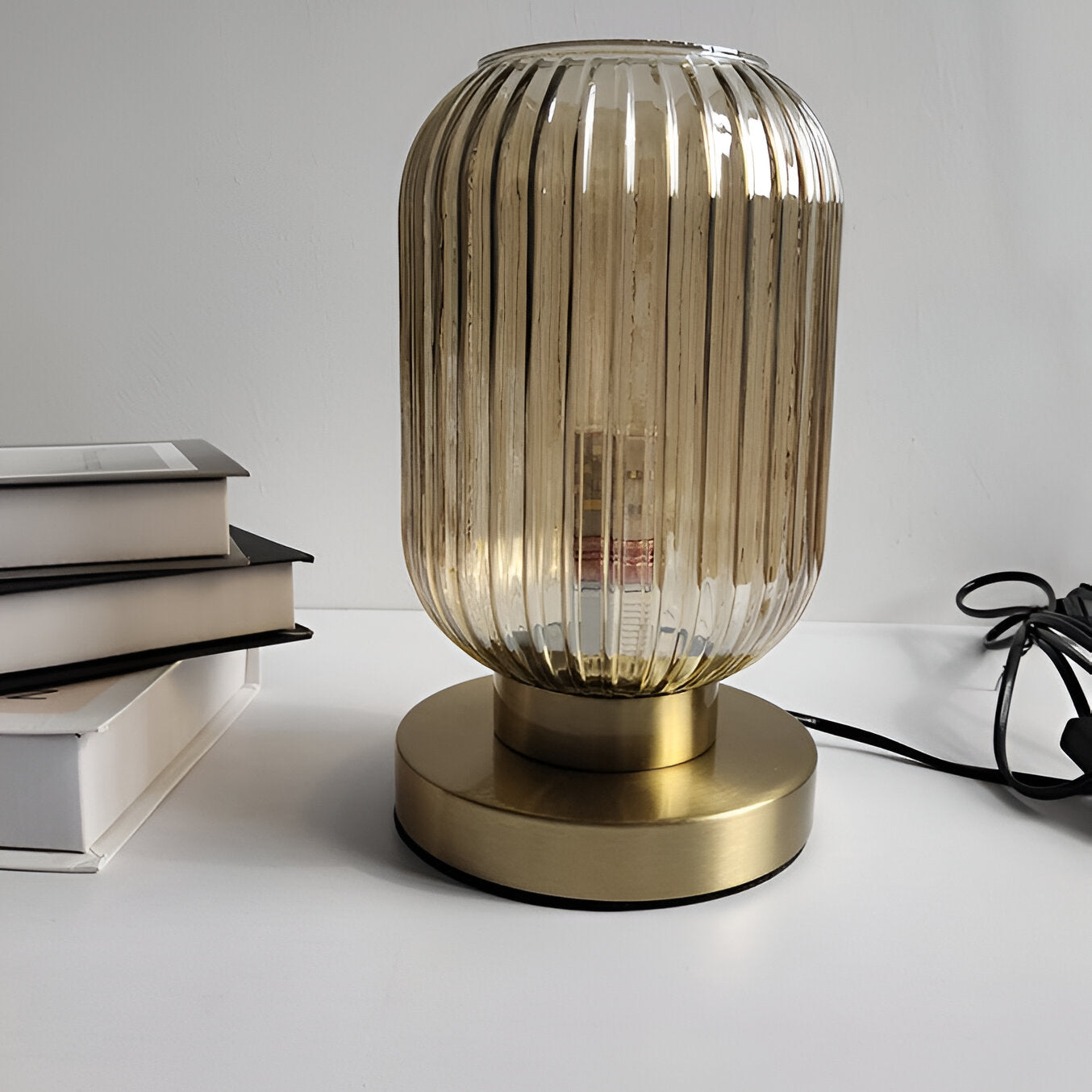 SoftiBeam Tischlampe - Nordic Ribbed Glas Schreibtischlampe