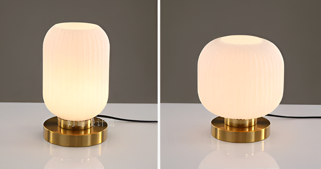 SoftiBeam Tischlampe - Nordic Ribbed Glas Schreibtischlampe