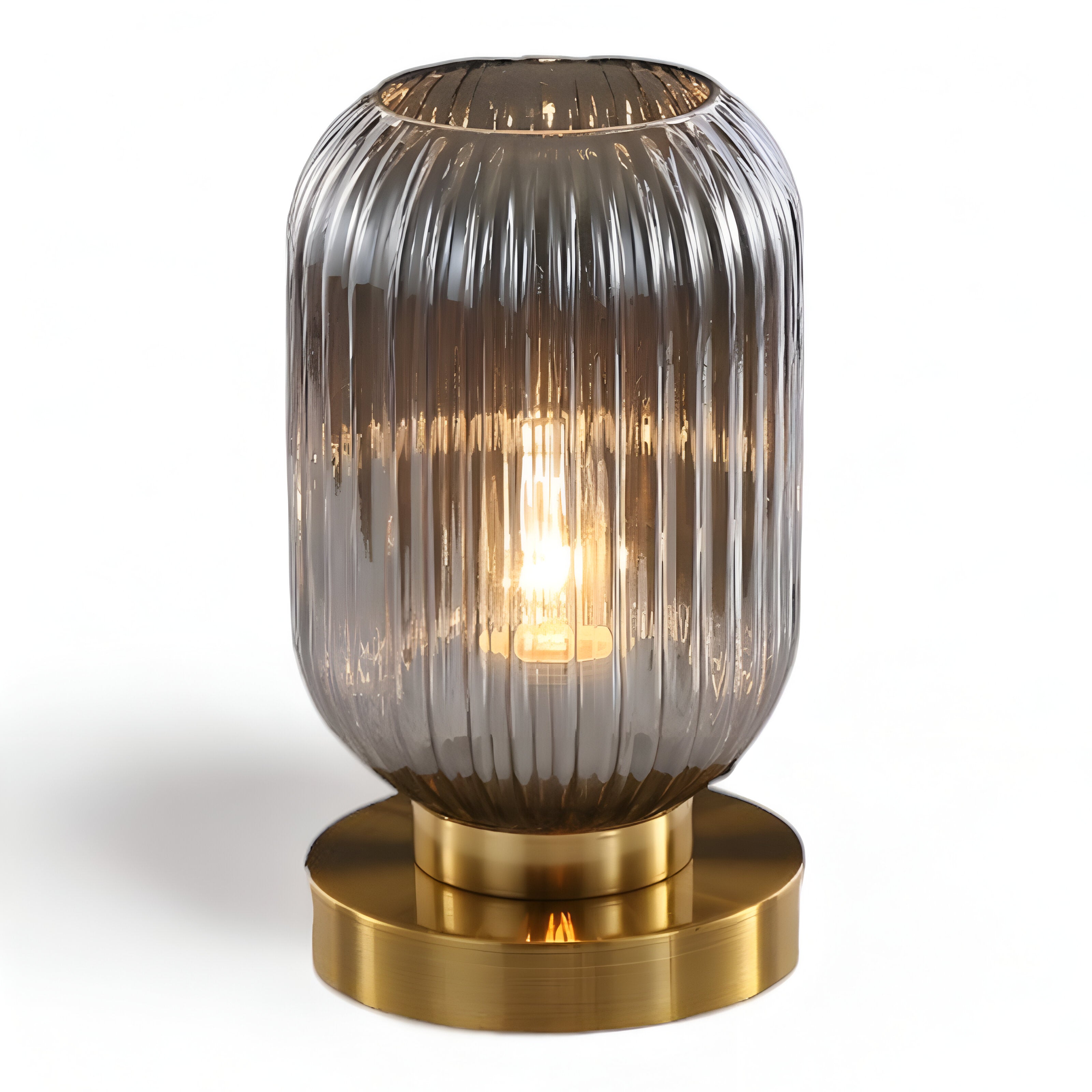 SoftiBeam Tischlampe - Nordic Ribbed Glas Schreibtischlampe