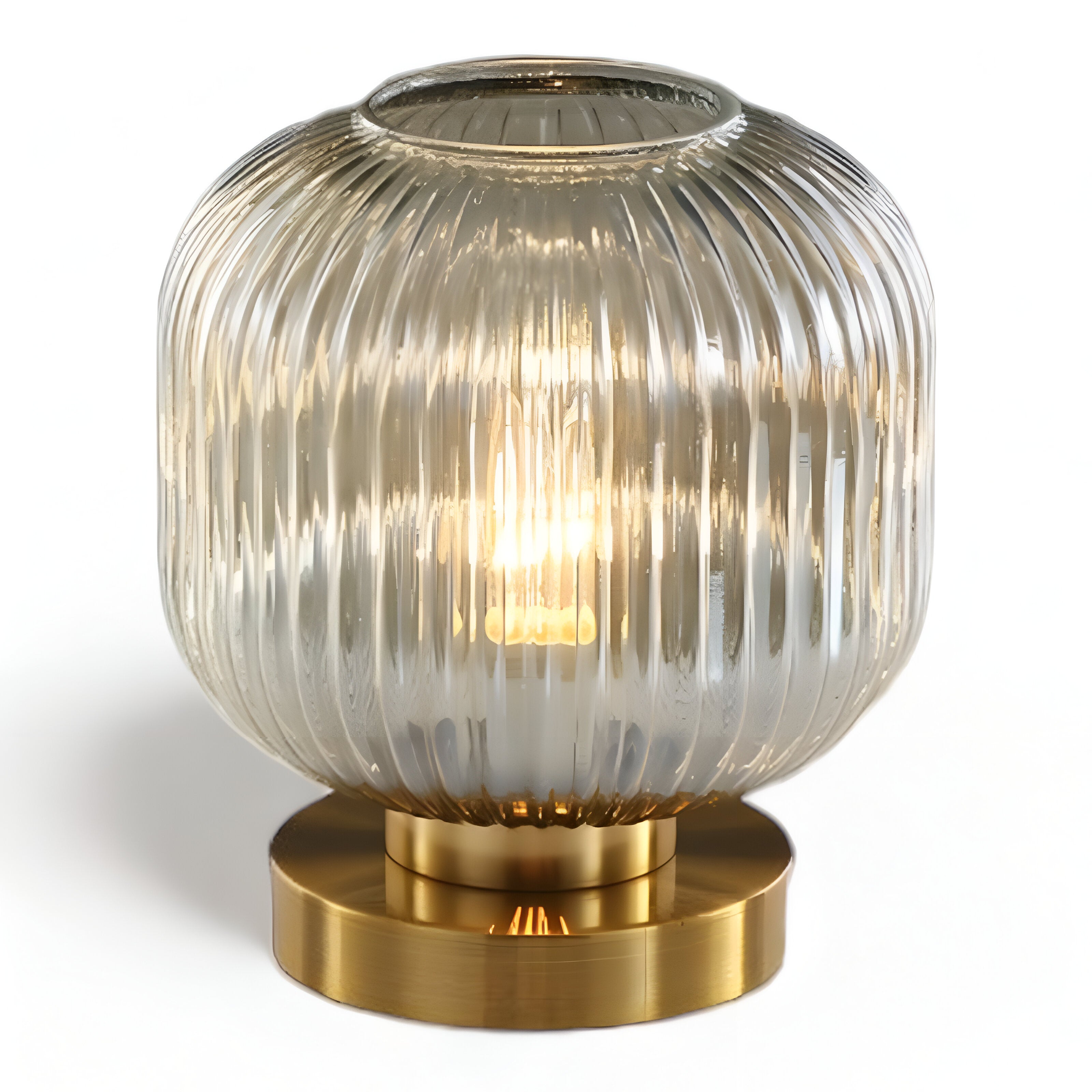 SoftiBeam Tischlampe - Nordic Ribbed Glas Schreibtischlampe