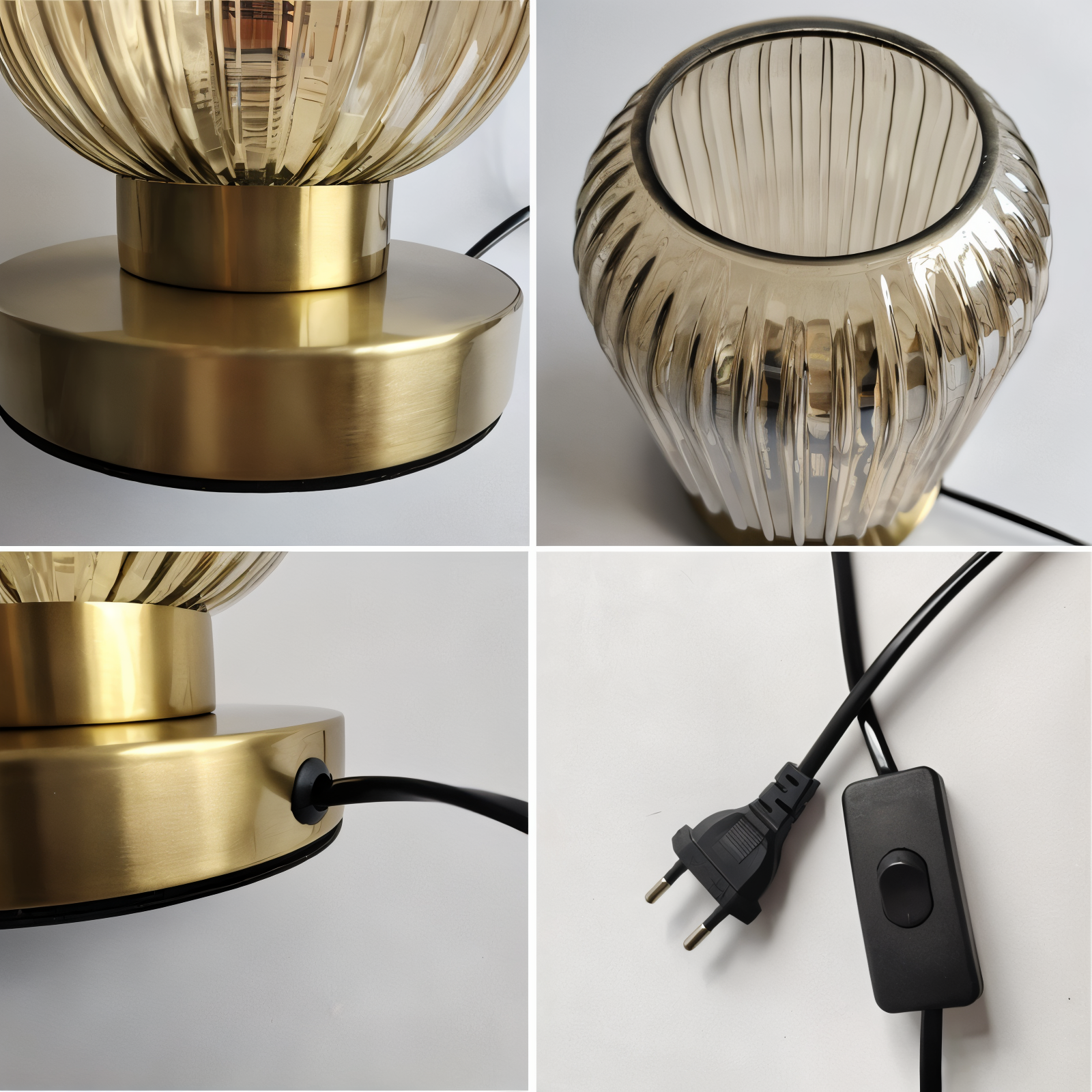 SoftiBeam Tischlampe - Nordic Ribbed Glas Schreibtischlampe