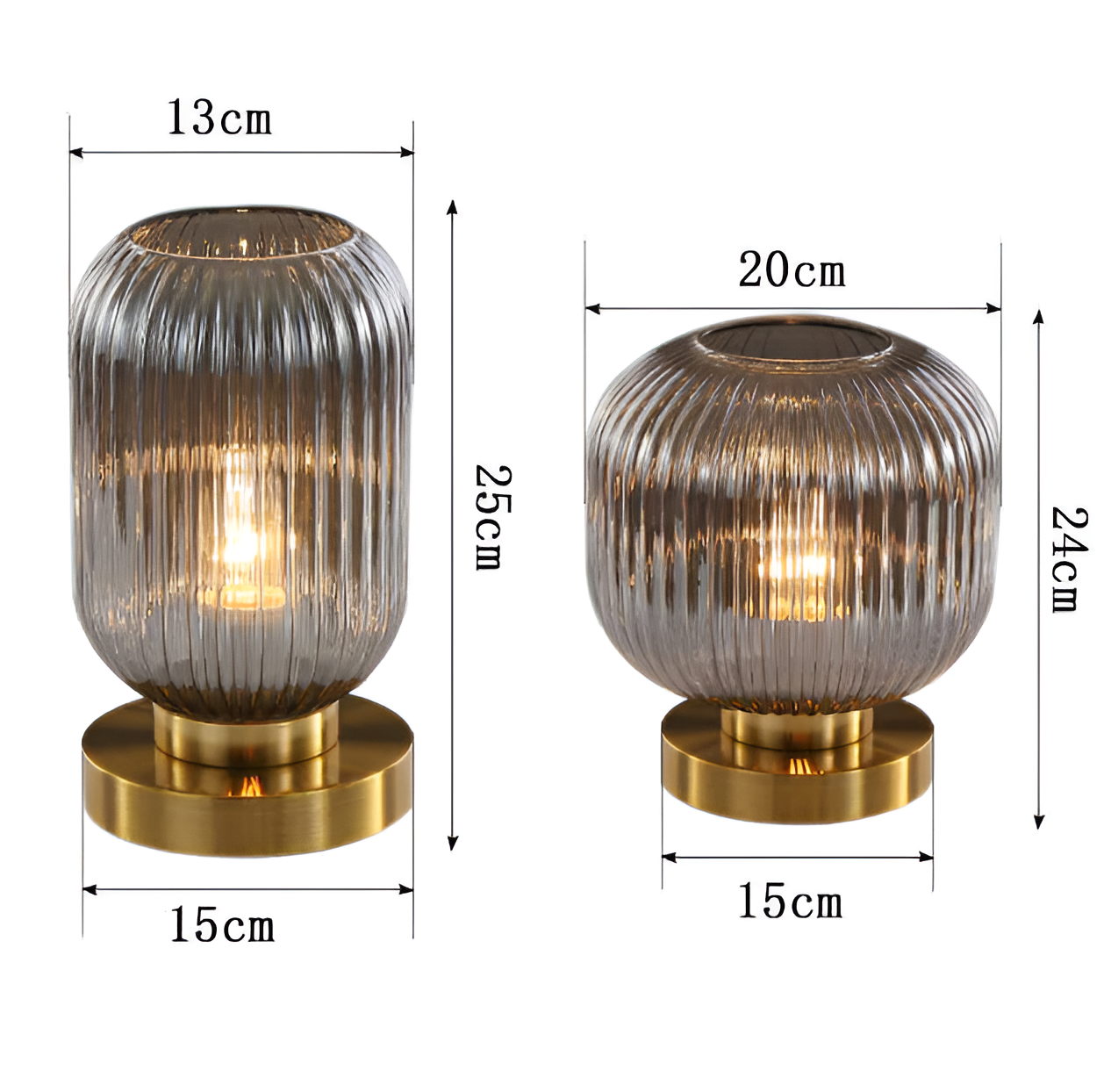 SoftiBeam Tischlampe - Nordic Ribbed Glas Schreibtischlampe