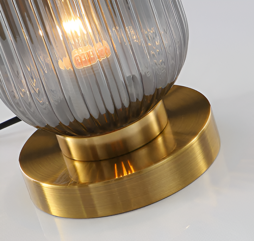 SoftiBeam Tischlampe - Nordic Ribbed Glas Schreibtischlampe