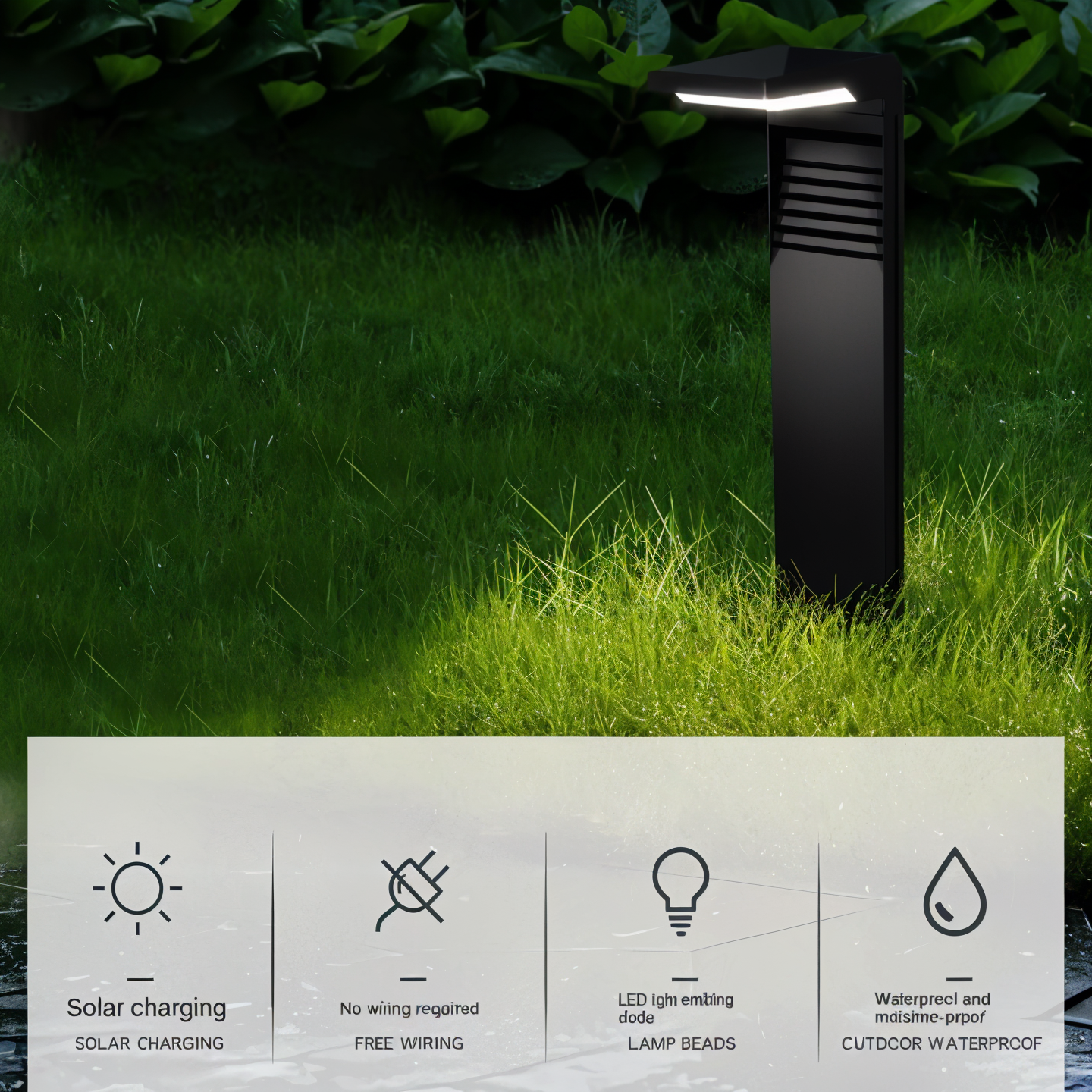 SolShine - Solar-L-förmige Gartenleuchten mit IP65 Wasserdichtigkeit