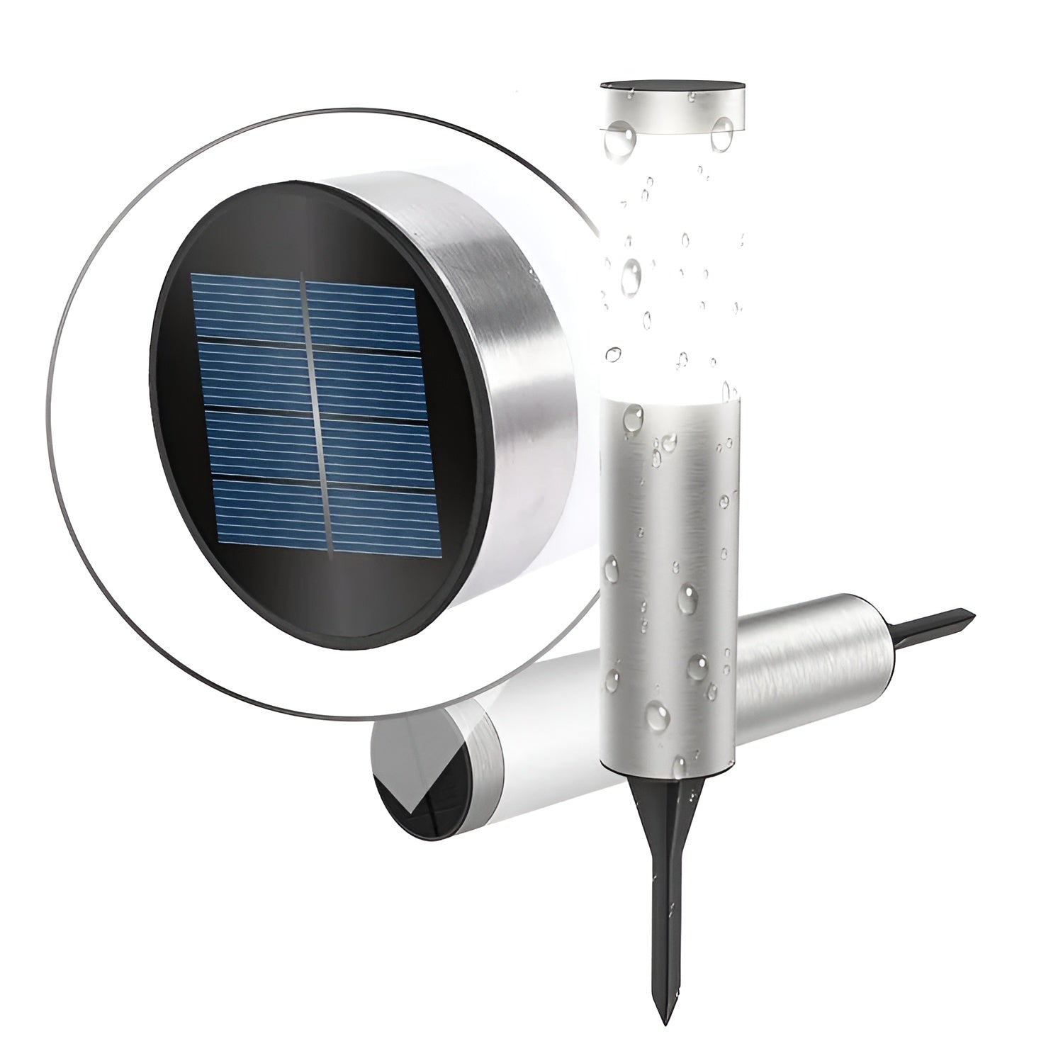 SolarShimmer - Edelstahl-Solar-Post-Leuchten Außenlampe