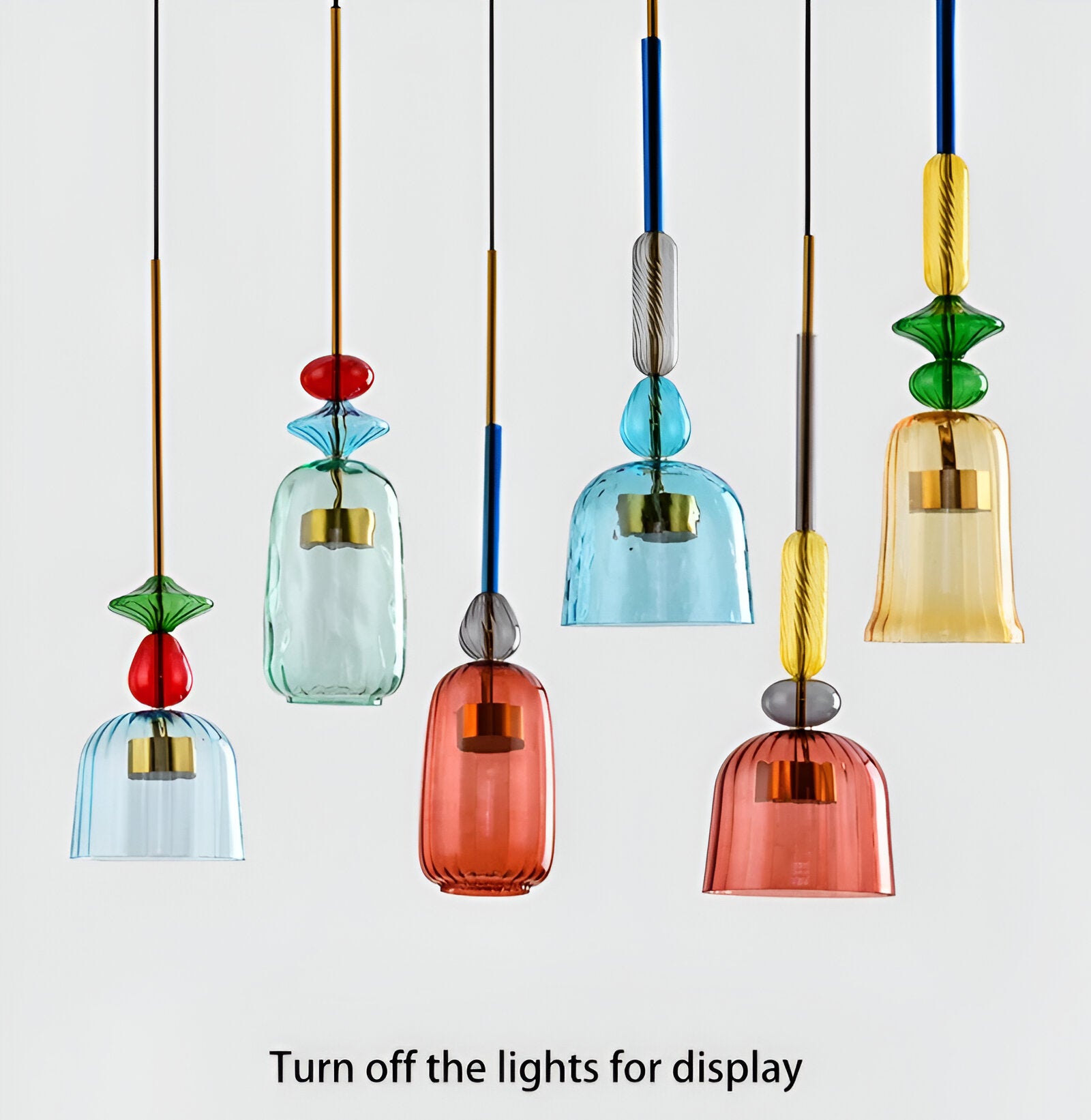 SpectraFuse Pendelleuchte - Mehrfarbige Glas Hängelampe - Nordic Macaron Dekorative Beleuchtung