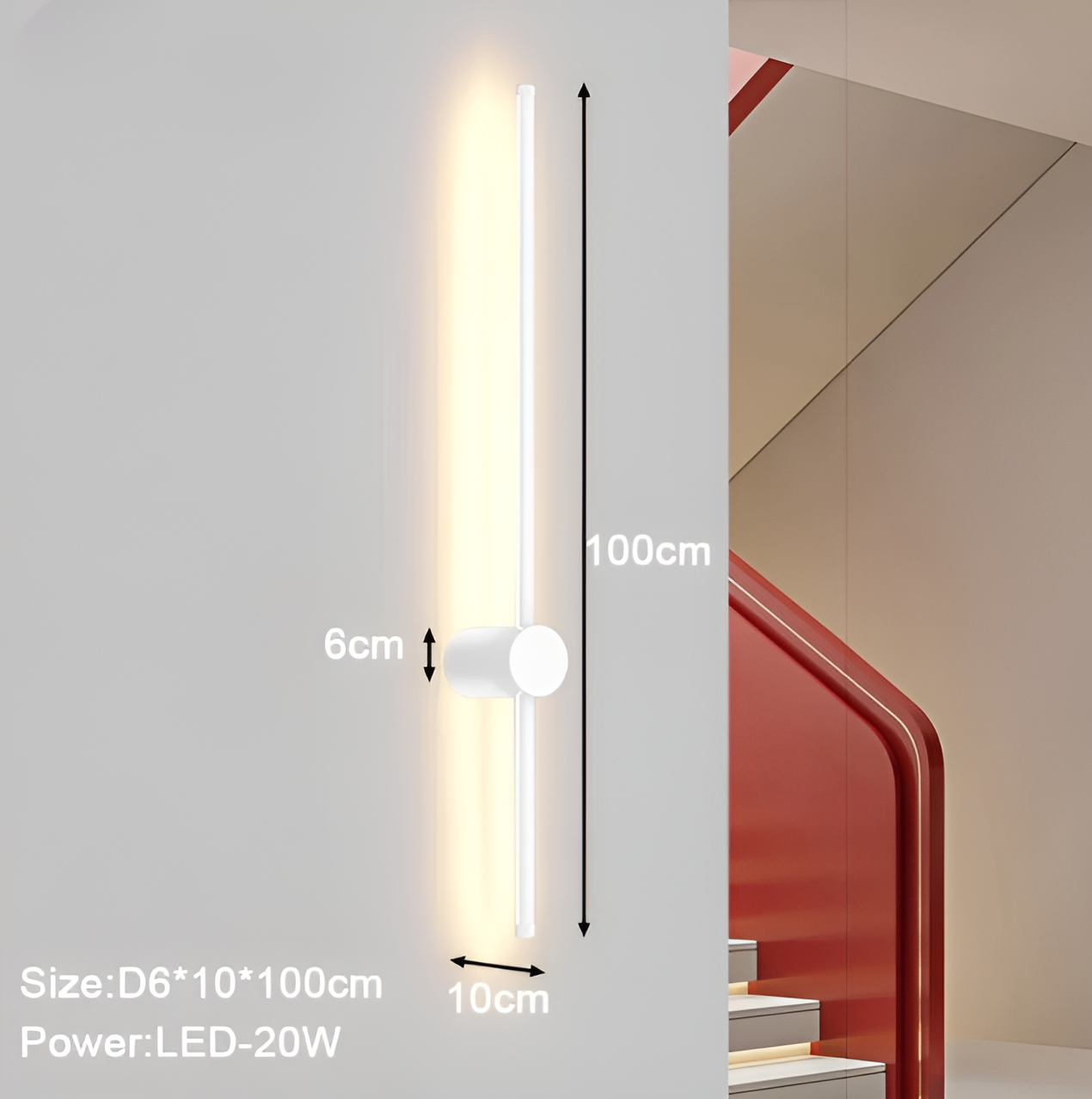Streamline – Lineare LED-Wandleuchte in Schwarz und Weiß im skandinavischen Stil