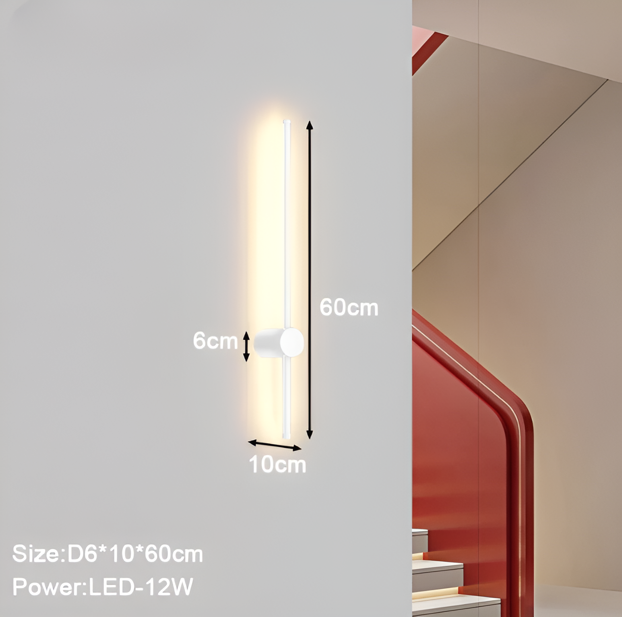 Streamline – Lineare LED-Wandleuchte in Schwarz und Weiß im skandinavischen Stil