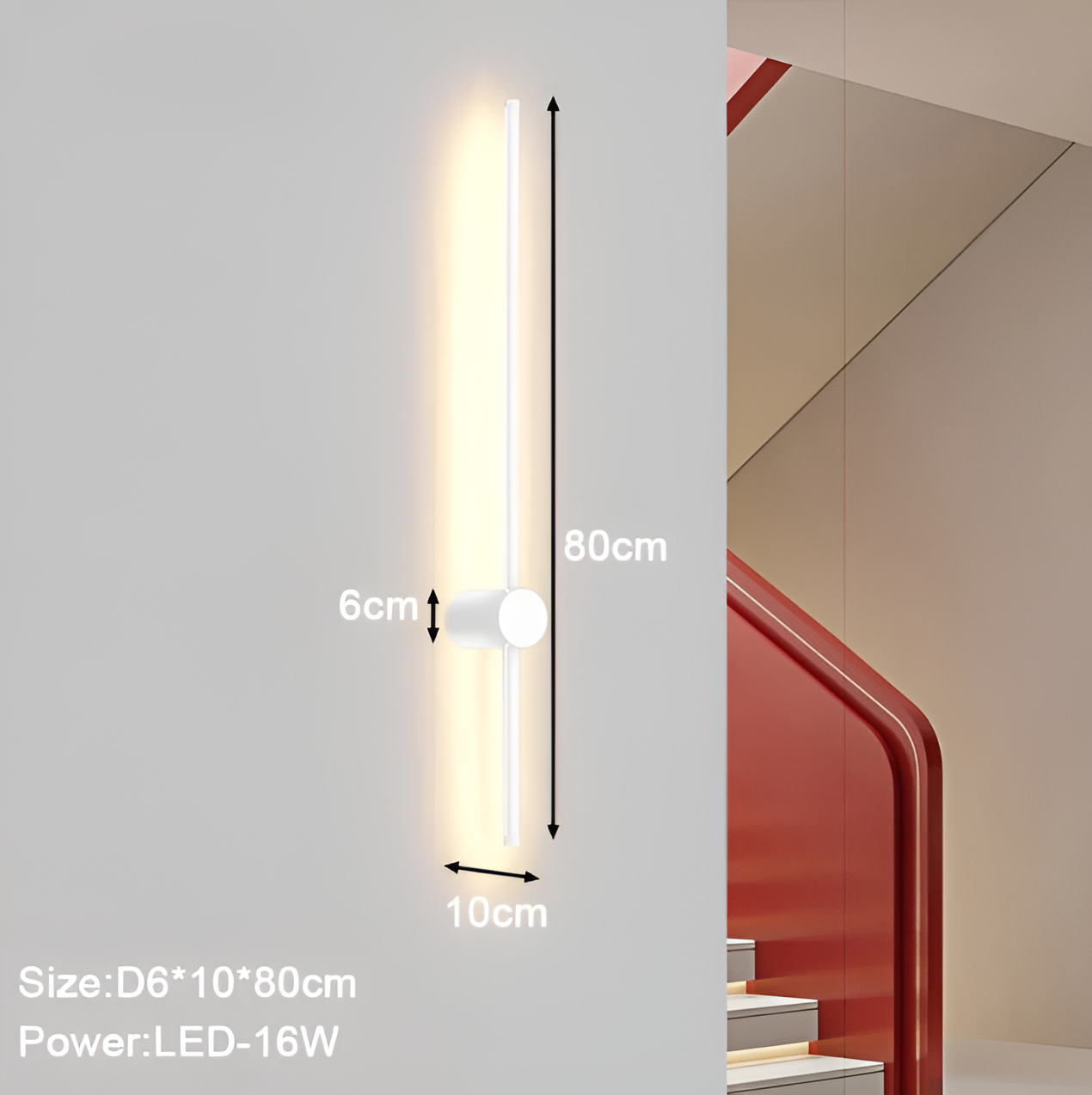 Streamline – Lineare LED-Wandleuchte in Schwarz und Weiß im skandinavischen Stil