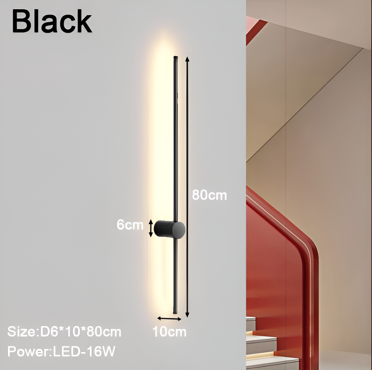 Streamline – Lineare LED-Wandleuchte in Schwarz und Weiß im skandinavischen Stil