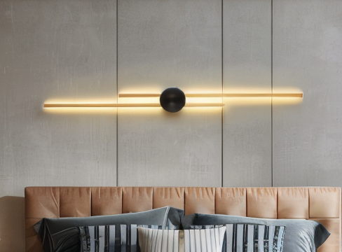 StripCop Wandleuchte - Gold Schwarz Linear Wandleuchte - Wandleuchte Design - Kupfer Wandleuchten LED