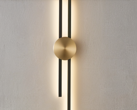 StripCop Wandleuchte - Gold Schwarz Linear Wandleuchte - Wandleuchte Design - Kupfer Wandleuchten LED