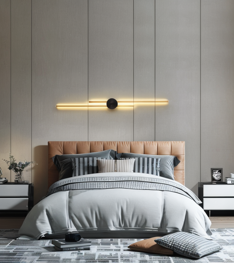 StripCop Wandleuchte - Gold Schwarz Linear Wandleuchte - Wandleuchte Design - Kupfer Wandleuchten LED