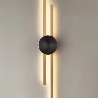 StripCop Wandleuchte - Gold Schwarz Linear Wandleuchte - Wandleuchte Design - Kupfer Wandleuchten LED