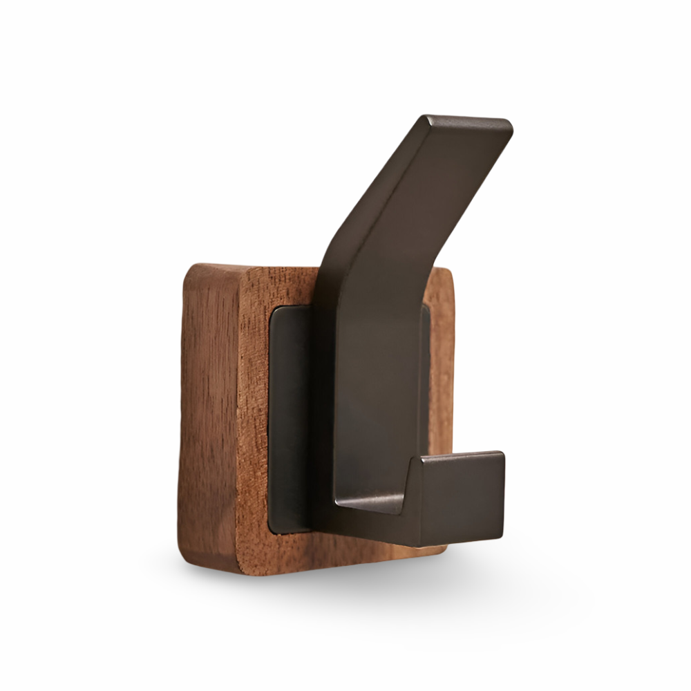 Stylischer Wandgarderoben aus Walnuss mit Vielseitigen Haken für Effiziente Wohnorganisation in jedem Raum