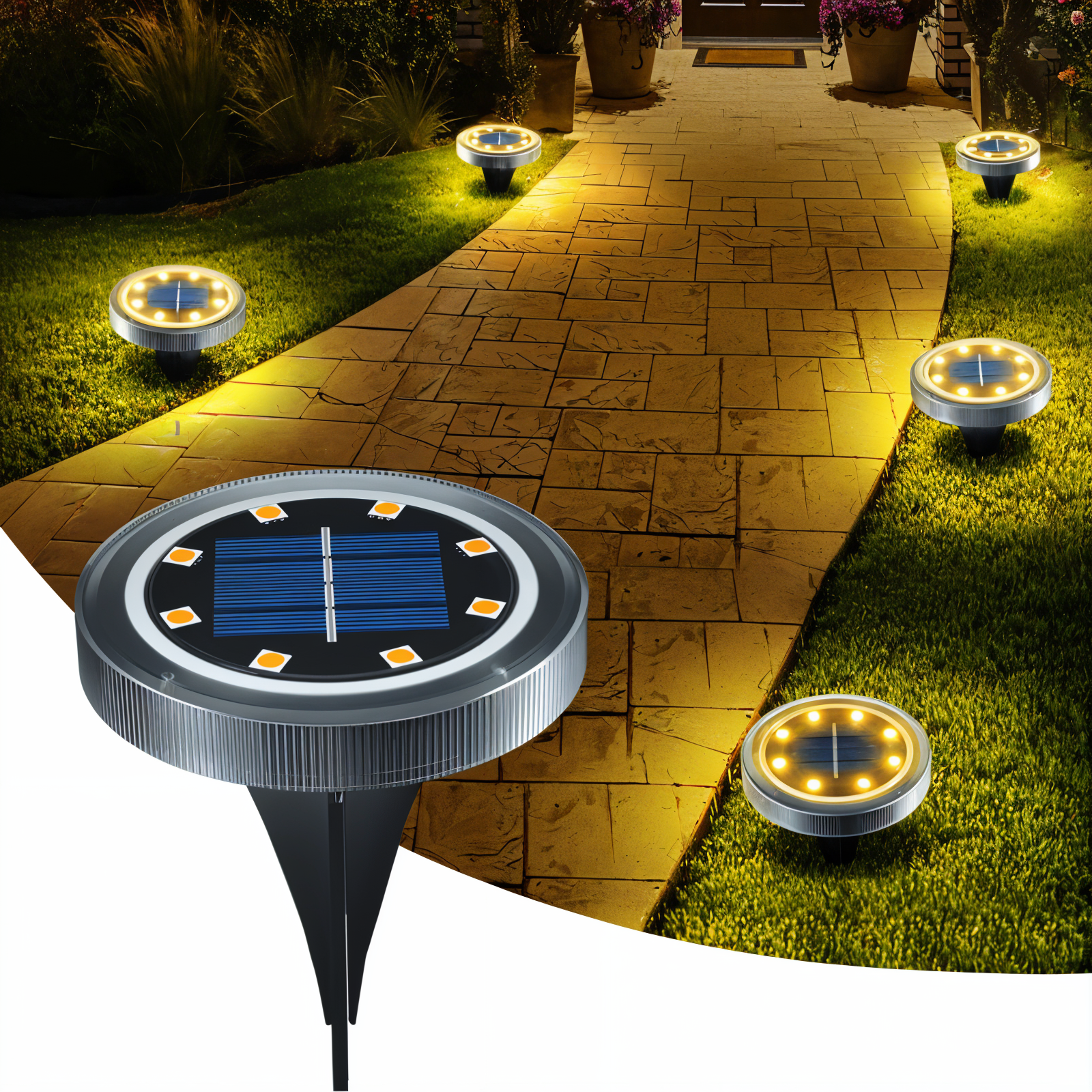 SunSparkle Solarleuchten - 2-Pack LED-Solar-Außenbeleuchtung