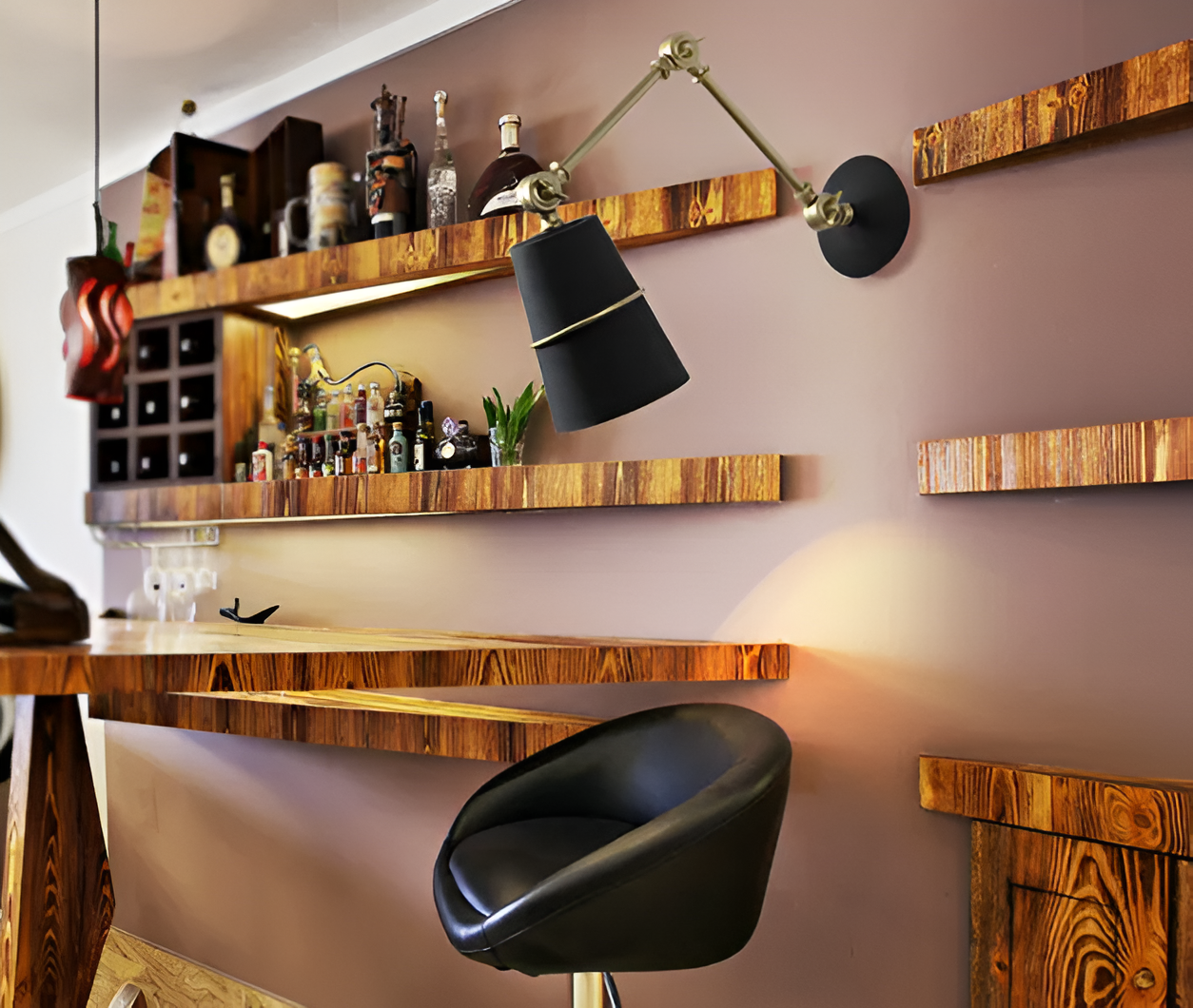 Swing Wandleuchte - Schwarz Weiß Retro Wandleuchte - Verstellbare Langarm Wandleuchte Design - Wandleuchten LED