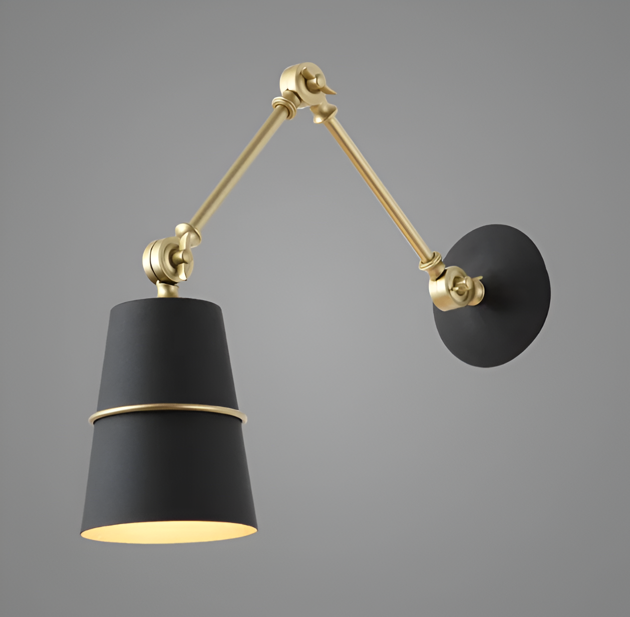 Swing Wandleuchte - Schwarz Weiß Retro Wandleuchte - Verstellbare Langarm Wandleuchte Design - Wandleuchten LED