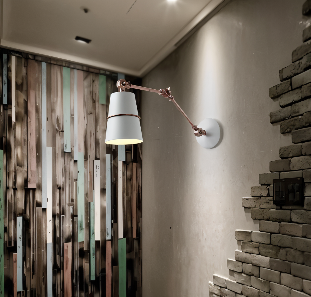 Swing Wandleuchte - Schwarz Weiß Retro Wandleuchte - Verstellbare Langarm Wandleuchte Design - Wandleuchten LED