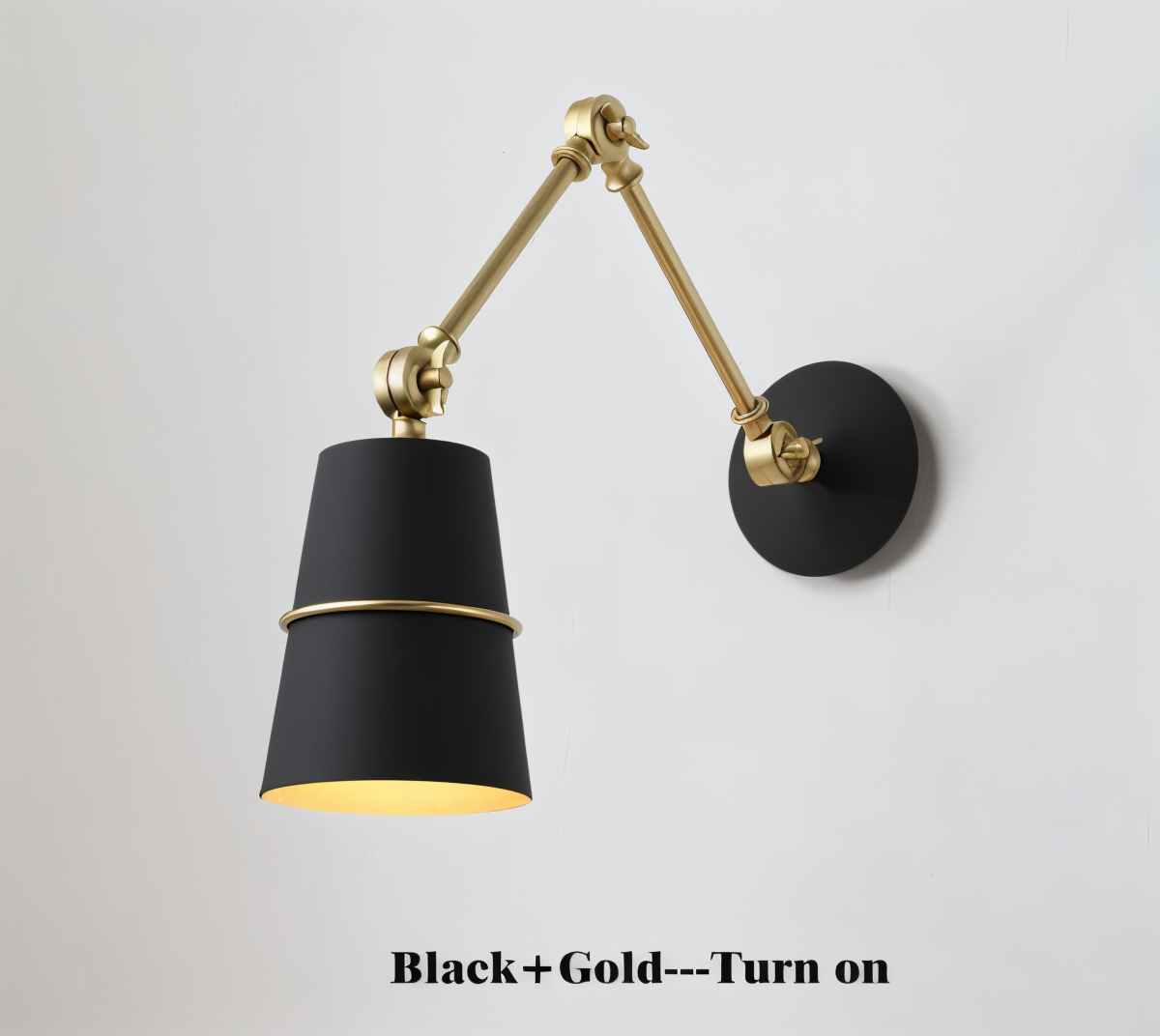 Swing Wandleuchte - Schwarz Weiß Retro Wandleuchte - Verstellbare Langarm Wandleuchte Design - Wandleuchten LED