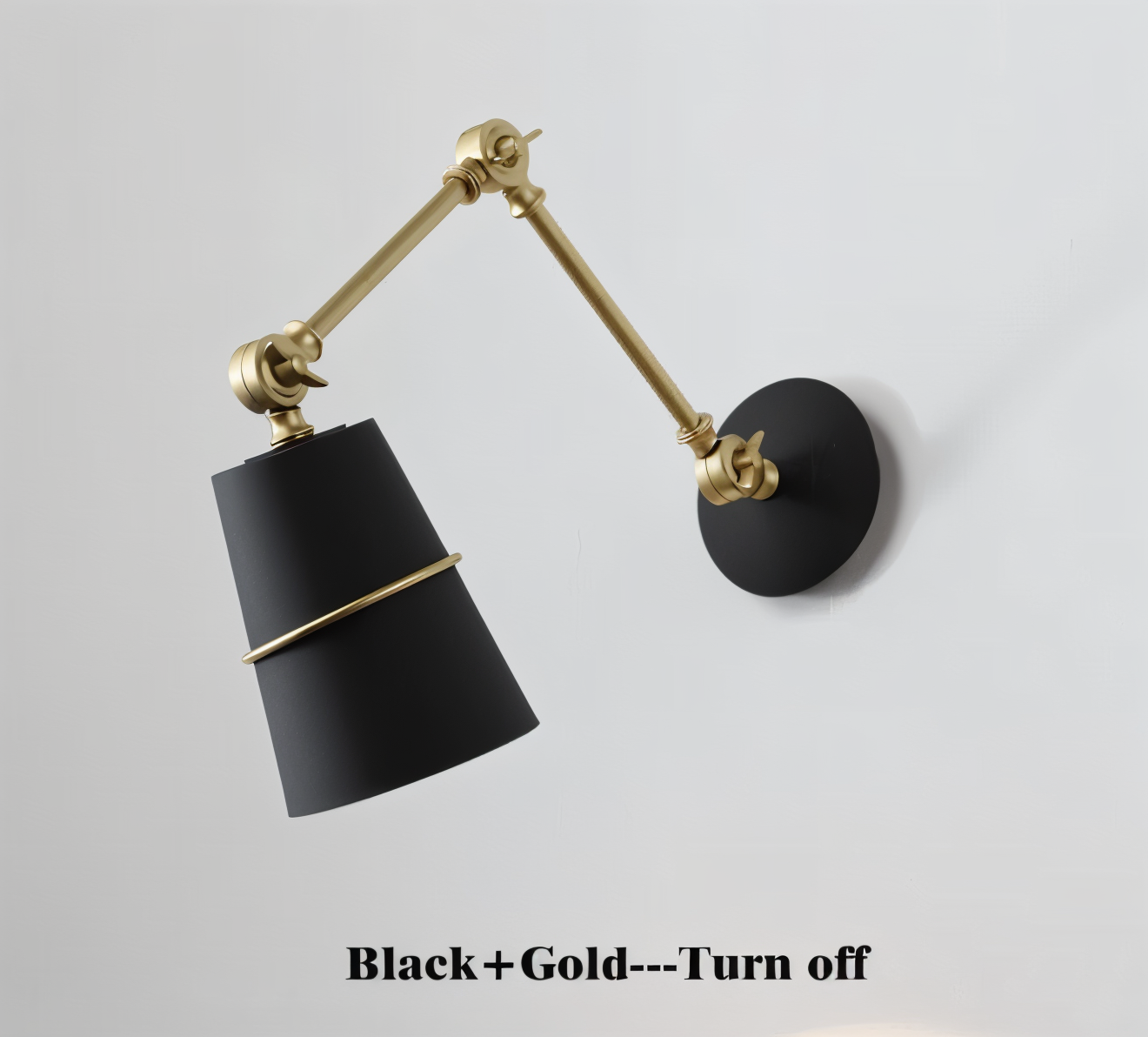 Swing Wandleuchte - Schwarz Weiß Retro Wandleuchte - Verstellbare Langarm Wandleuchte Design - Wandleuchten LED