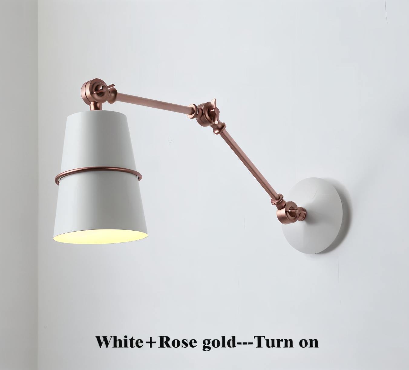 Swing Wandleuchte - Schwarz Weiß Retro Wandleuchte - Verstellbare Langarm Wandleuchte Design - Wandleuchten LED