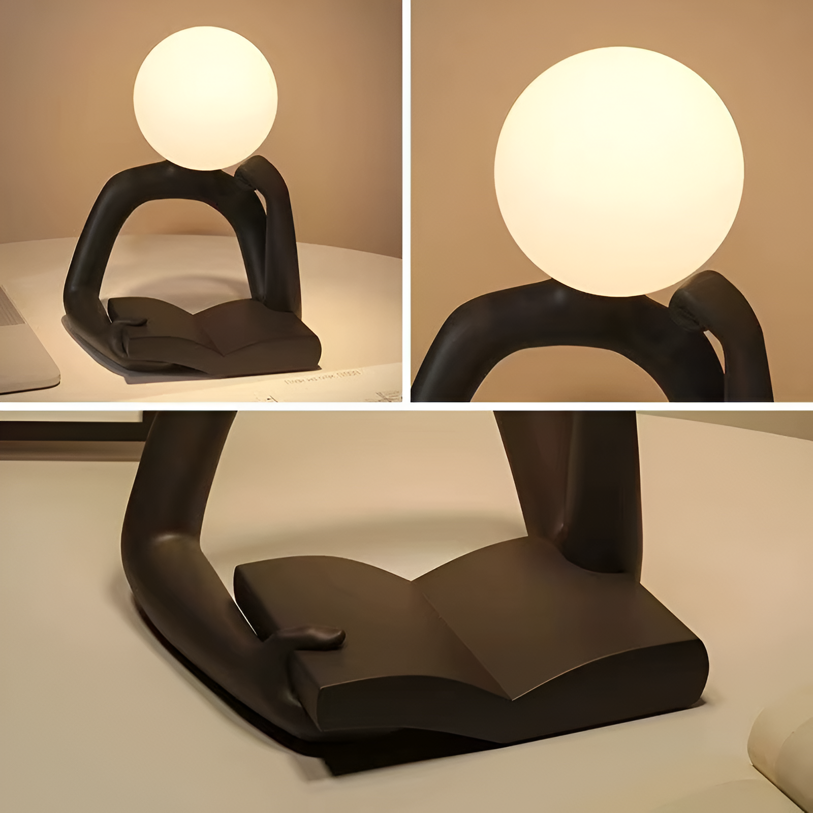 Thinker Moon - Ästhetisches Mond Denk Skulptur Tischlampe