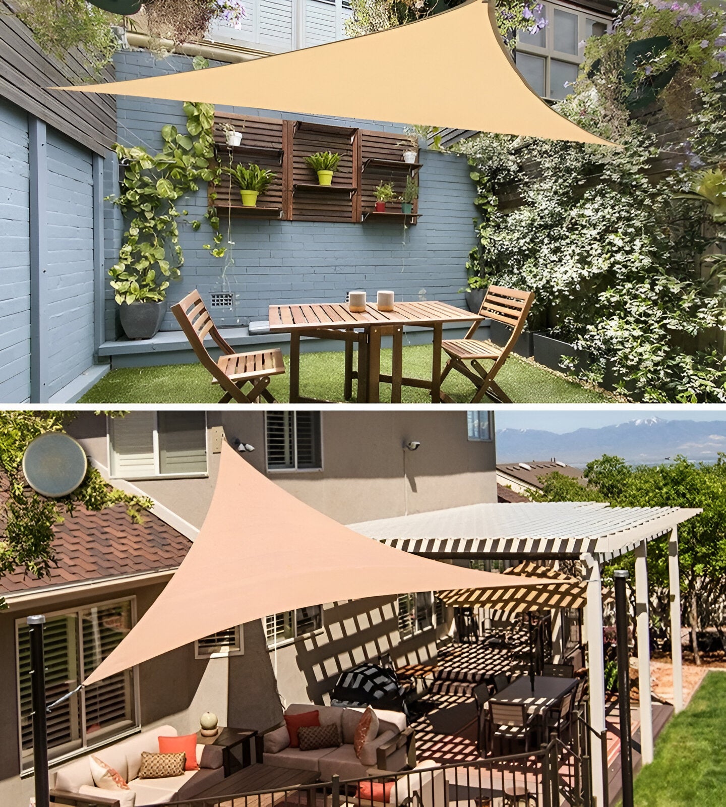 TriBlocker Sonnensegel - Wasserdichtes Dreieckiges Sonnensegel - Tragbares UV-Sonnenschutzschild