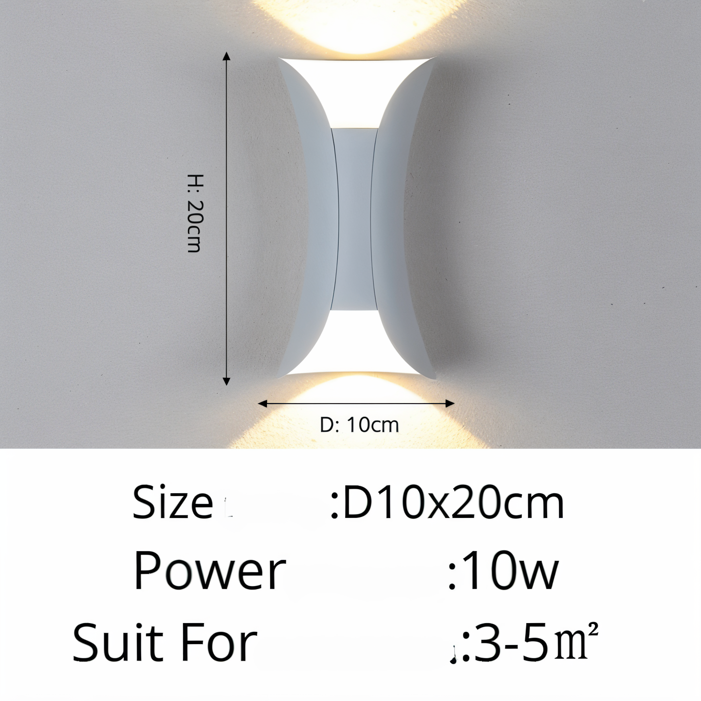TwinBeam Wandleuchte - Doppelkopf LED Wandleuchte - Schwarz/Gold Wasserdichte Außenlampe