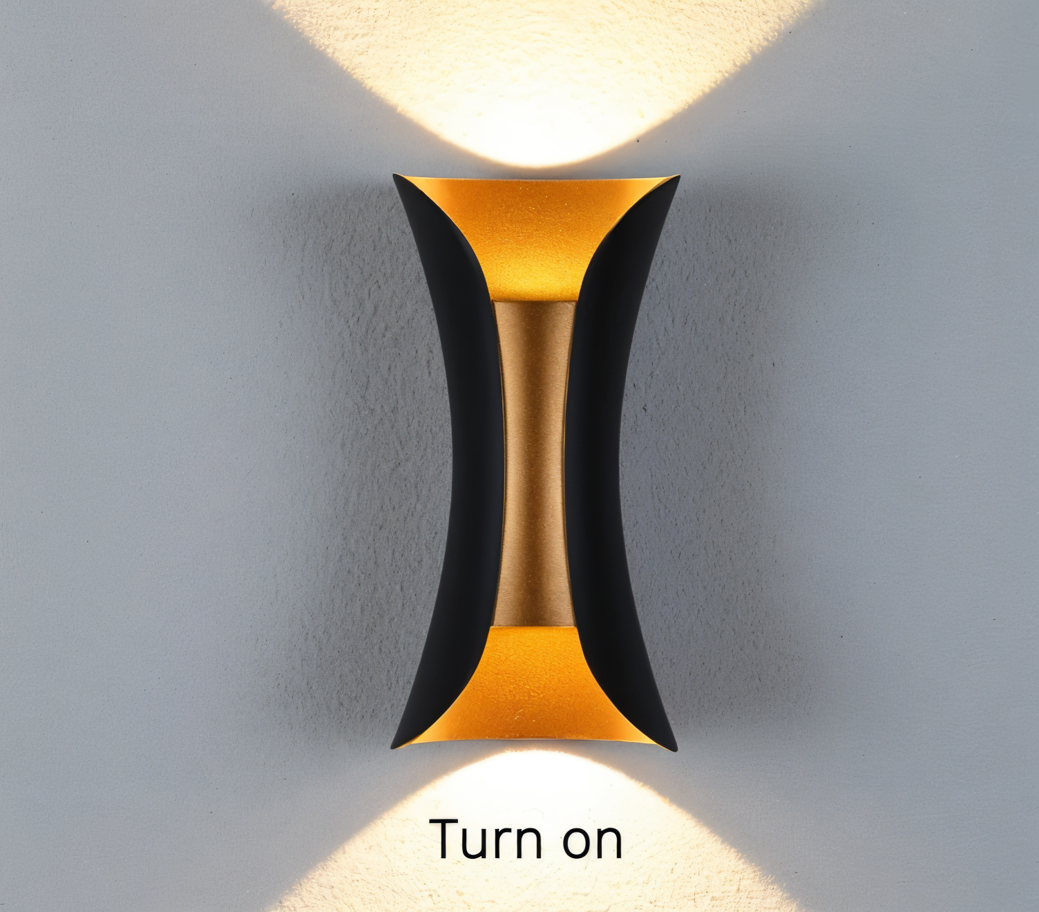 TwinBeam Wandleuchte - Doppelkopf LED Wandleuchte - Schwarz/Gold Wasserdichte Außenlampe