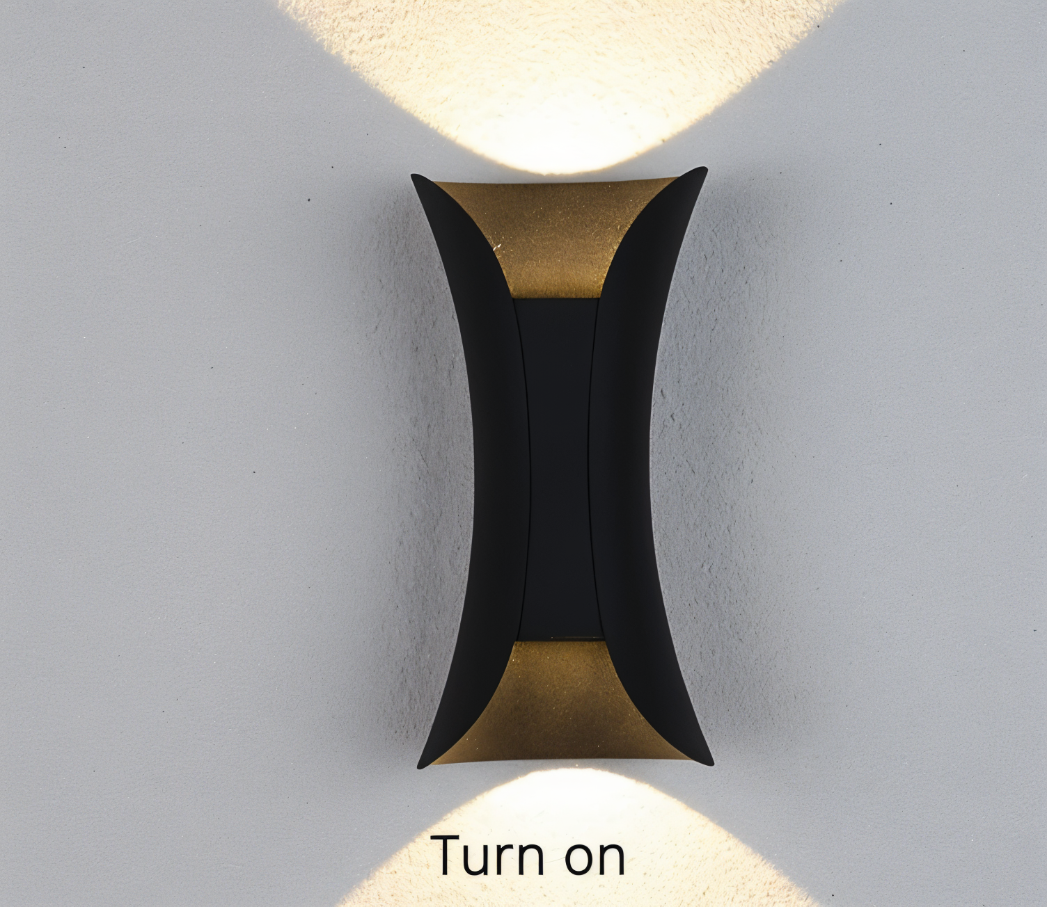 TwinBeam Wandleuchte - Doppelkopf LED Wandleuchte - Schwarz/Gold Wasserdichte Außenlampe