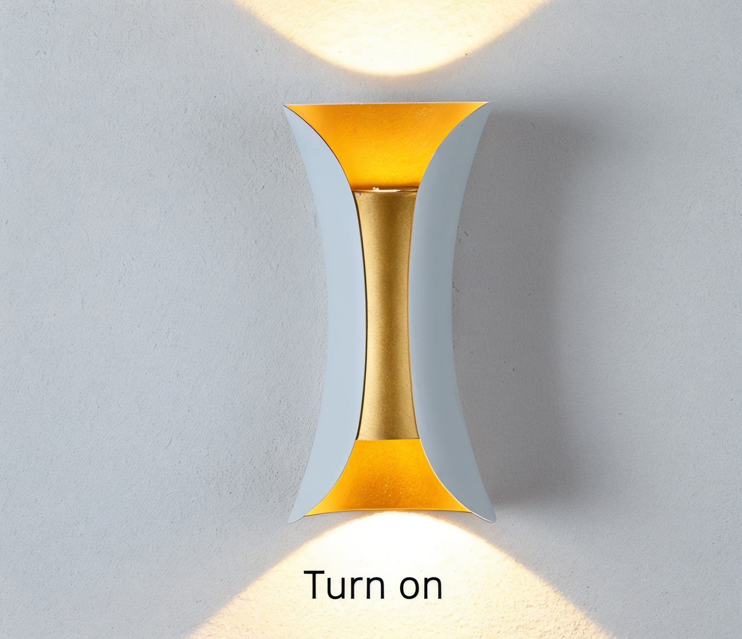 TwinBeam Wandleuchte - Doppelkopf LED Wandleuchte - Schwarz/Gold Wasserdichte Außenlampe