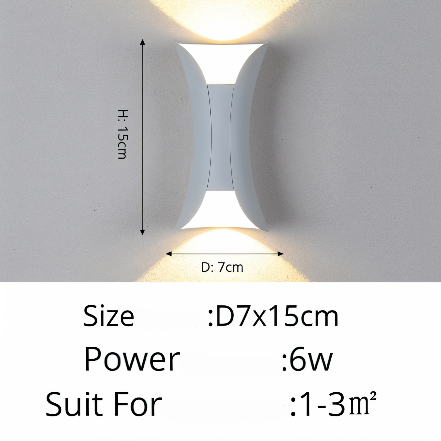 TwinBeam Wandleuchte - Doppelkopf LED Wandleuchte - Schwarz/Gold Wasserdichte Außenlampe